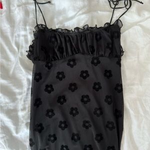 Black motel flower dress